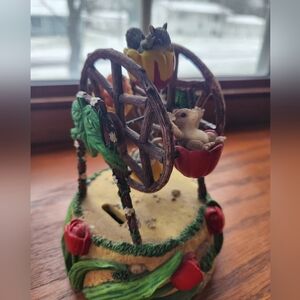 Fitz & Floyd Tulip Ferris Wheel animal music box